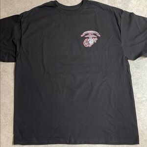 Black Short Sleeve Crew Neck Tee Mens Black Ink Design Sz 2X